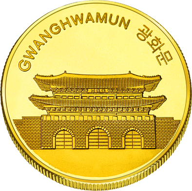 Front side Gwanghwamun Golden Korea