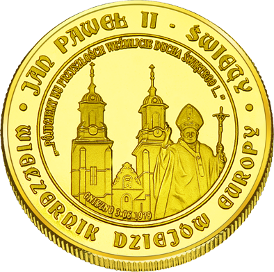 Front side Bazylika prymasowska Wniebowzięcia Najświętszej Maryi Panny w Gnieźnie Szlak Jana Pawła II