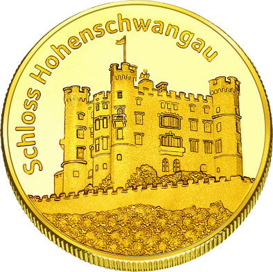 Front side Schloss Hohenschwangau Golden Germany