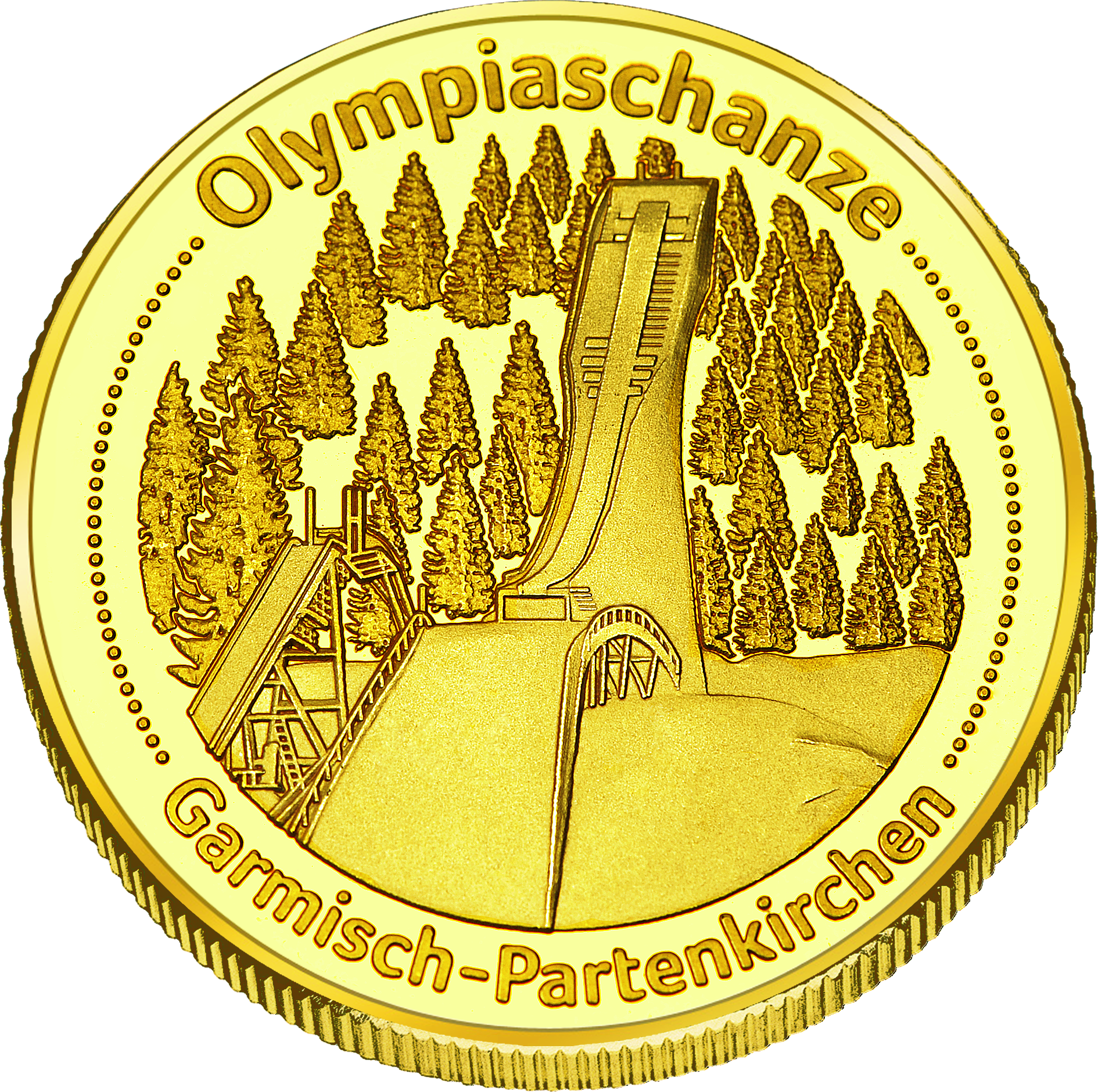 Front side Große Olympiaschanze Golden Germany