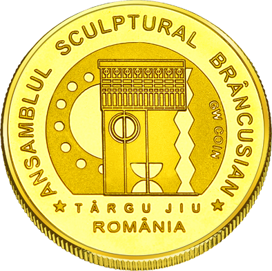 Back side of Constantin Brâncuși - Târgu-Jiu Golden Romania