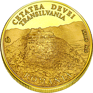 Back side of Cetatea Devei Golden Romania